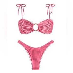 Zaful Red Gingham Bikini